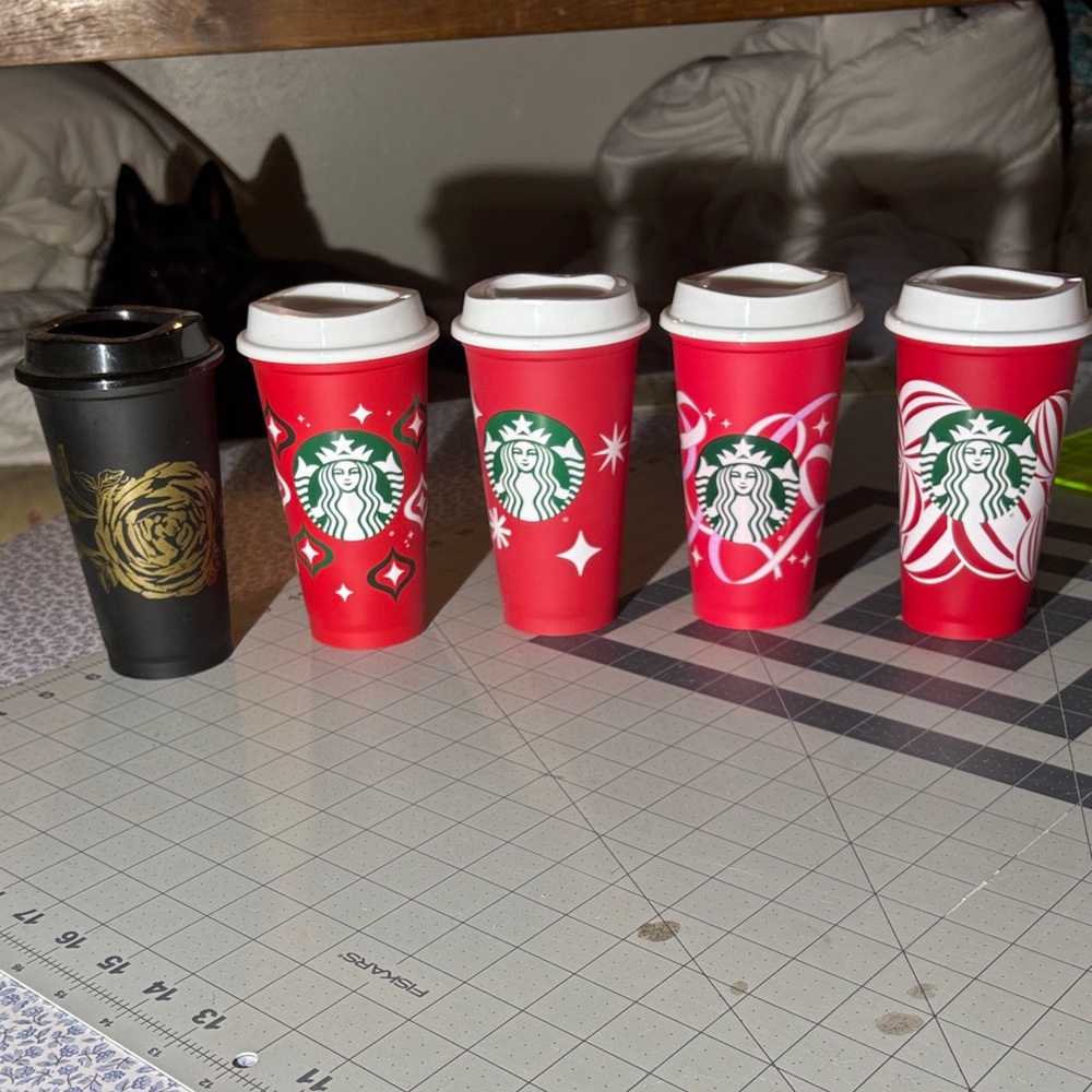 Starbucks Festive Red and Black Tumbler Collection
